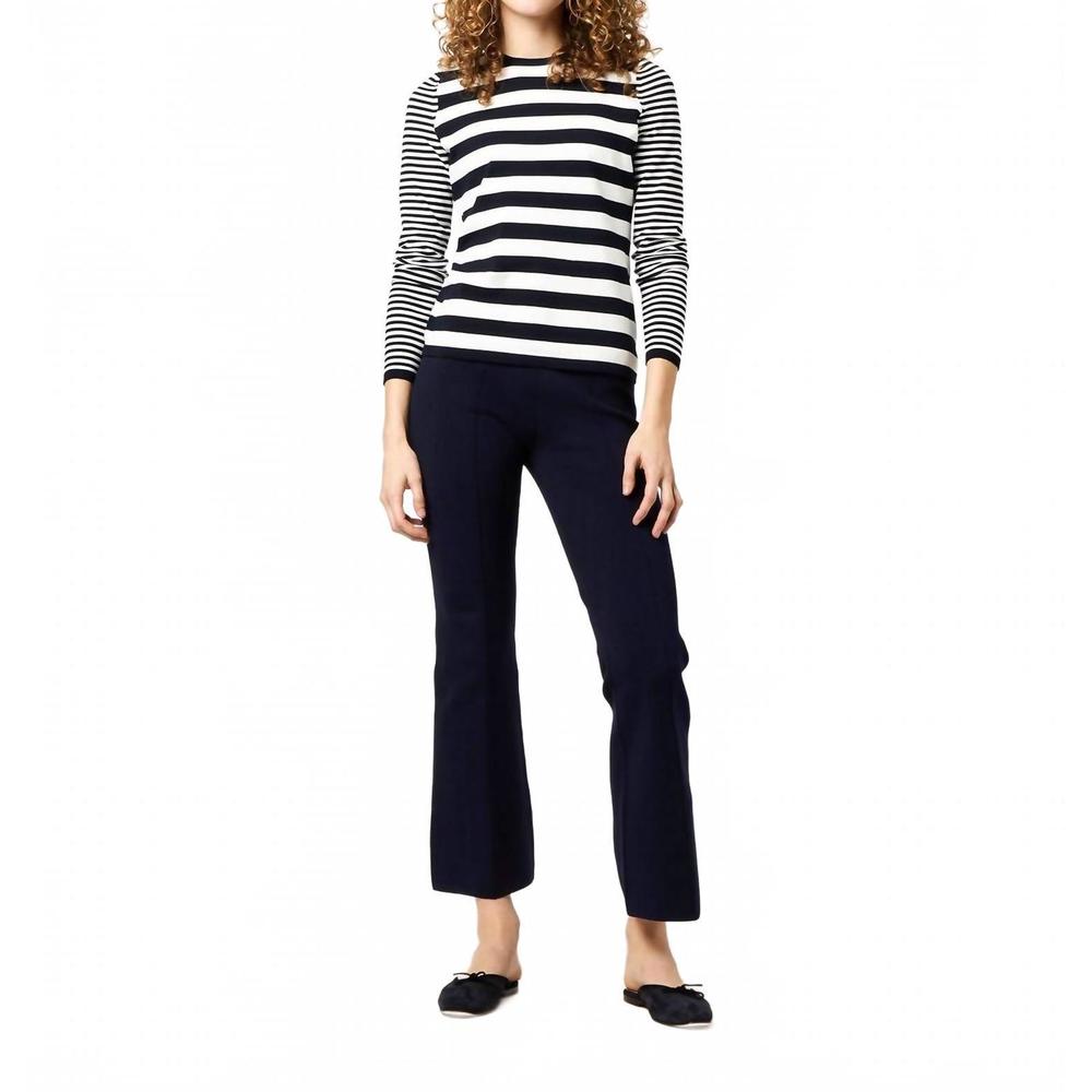 NEW ANN MASHBURN alida crewneck stripe tee in ivory/navy